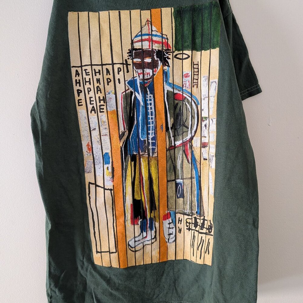 Basquiat Official Ripple Tee 🎨 Green Graphic Art T-Shirt Size Small Street Art
